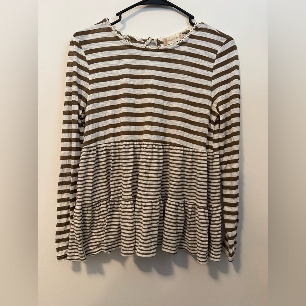 Altar'd State Brown and White Striped Top small